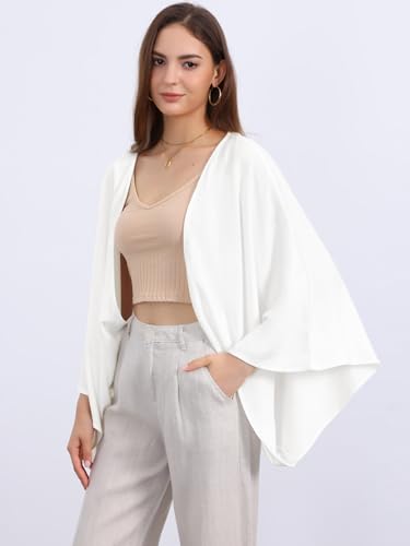Image of Seta T Women's Linen Cardigan Spring Summer 3 /4 Sleeve Open Front Loose Cover Ups Lightweight Shrug
