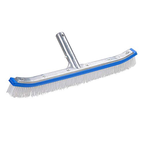 Image of Spiry Pool Brush Head Strong 18 inch Aluminium Swimming Pool Cleaning Brush with EZ Clips, These Heavy Duty Brushes Cleans Walls, Tiles & Floors Effortlessly & Strong Bristles