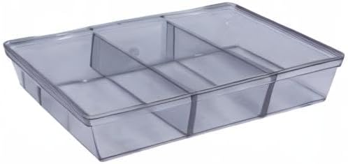 Miniatura 5 de Bandejas de almacenamiento de plástico transparente con 3 compartimentos con tapas, 8 x 3 x 2 pulgadas.