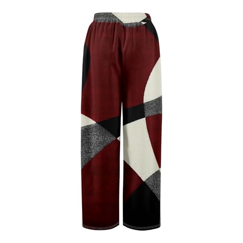 Pants Women Boho High Waist Wide Leg Fall Pants Casual Bohemian Lounge Vacation Palazzo Trousers with Pockets4