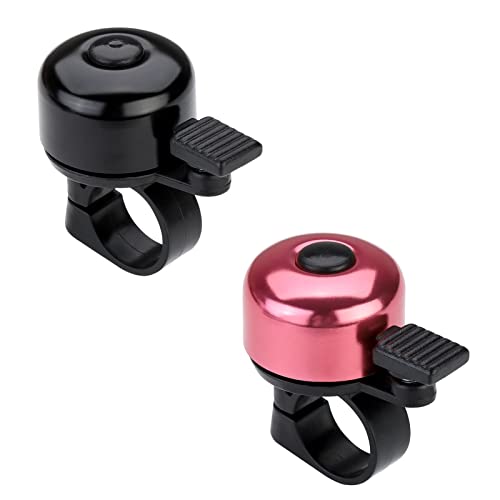 Paliston Mini Bicycle Bell - Loud 120 dB MTB & Road Bike Cycling Bell - Crisp Sound for Adults & Kids - Black & Pink