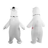 Akozon Aufblasbares Eisbär-Kostüm für Erwachsene – Wasserdichtes, Leichtes Aufblasbares Tierkostüm für Halloween-Cosplay – Lebensechtes Druckdesign mit Verstärkten Nähten