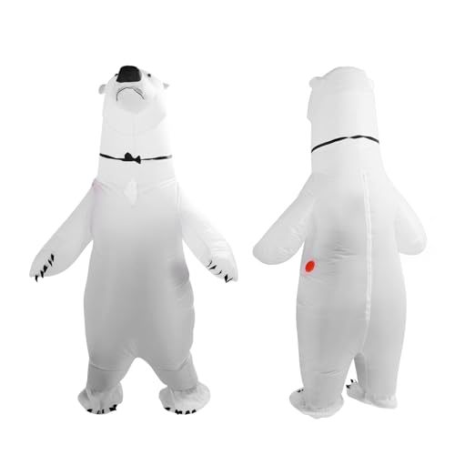 Costume d'ours polaire blanc gonflable déguisement adulte