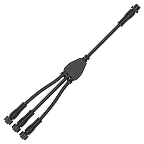 BTF-LIGHTING 3 Core 3 pin Small Size IP68 Y Shape 1 Male-Divided-3 Female Spillter Connctor Black Plastics 18AWG 15mm Metal Metal Nut Support All BTF-LIGHTING 3 pin Small Size IP68 Connector