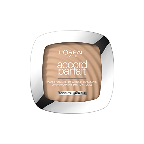 L'Oréal Paris - Poudre Fondante Perfectrice - Enrichie en Pigments Minéraux & Acide Hyaluronique - Tous les Types de Peaux - Accord Parfait - Teinte : Vanille Rosé (2.R) - 9 g