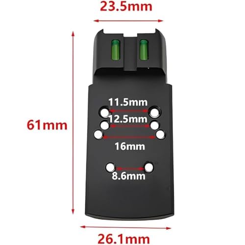 Plaque SIG P320 SP2022 éliminant le jeu des vis R/M/R-Spec avec sa mire fibre optique verte