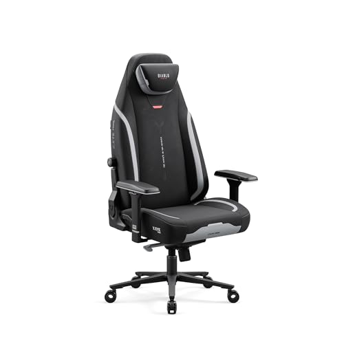 DIABLO X.Eye Prime Sedia Gaming Ufficio Ergonomica Poltrona Gamer Tessuto Poggiatesta Magnetico Seduta Rinfrescante Supporto Lombare Regolabili Braccioli 4D Caricabile fino a 140 kg Burned Black