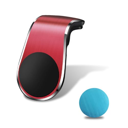 YoRise Magnetic Car Phone Holder L Type 360 Rotatable Adjustable Car Air Vent Cellphone Mount No-Hand Clip-On Navigation Bracket Universal Vehicle Smartphones Stand Accessories (Red)