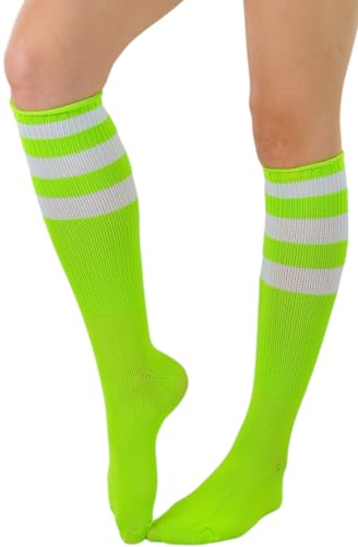 Image of ToBeInStyle Women's Premium Below Knee Athletic Socks w /Contrasting Wide Stripes