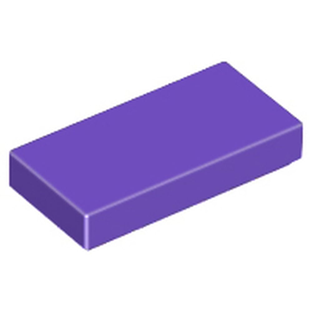 LEGO Tile 1x2, Part 3069, Building Block Component (Dark Purple, 10, count) โ image 1