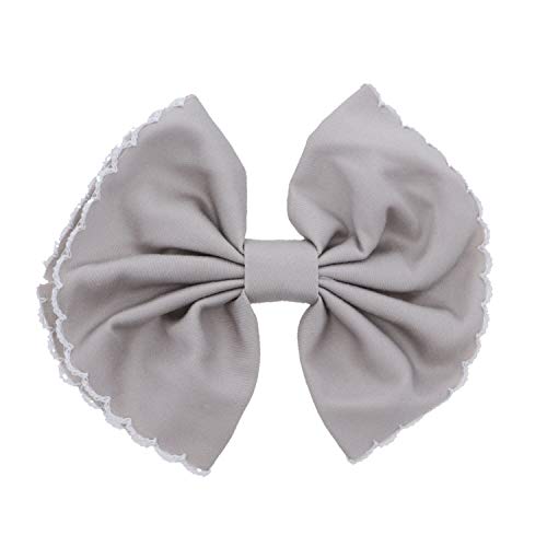 Barrette à cheveux avec nœud festonné taille S grise pour créer des coiffures douces et romantiques