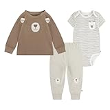 HUGGIES Bodysuit, Long Sleeve Top and Pants 3-Piece Outfit Set