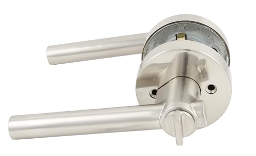 Image of Design House Eastport Keyed Entry Door Lever, Satin Nickel | Surface, Contemporary /Modern, Zinc, Hardware, 580977