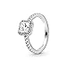 PANDORA Square Sparkle Halo Ring - Stunning Sophisticated Ring - Sterling Silver Ring for Women - Layering or Stackable Ring - Sterling Silver with Clear Cubic Zirconia - Size 7.5, With Gift Box