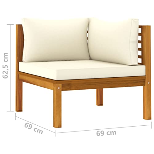 Chusui 5-TLG. Garten-Lounge-Set mit Creme Kissen, Terassenmöbel Wetterfest, Loungemöbel Terrasse, Garten Sitzgruppe… – Bild 3