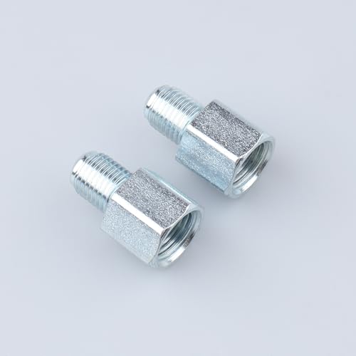 Image of AC PERFORMANCE 7 /16x24 Inverted to 3 /8x24 Fittings Zinc Steel 2PCS 25mm OAL | Female inverted to male thread adapter, zinc-coated steel for automotive brake lines