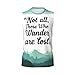 Qewfoju Not All Those Who Wander are Lost 1 Pattern Workout Tank Tops for Men Sleeveless Athletic Muscle Shirts Black