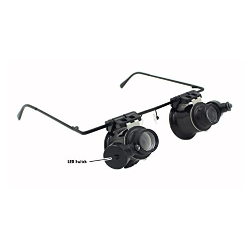 Starsource 20X Watch Clock Repair Magnifier Glass With 2 Led Lamps Adjustable Eyeflap Loupe #TOP1