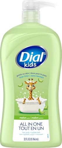 Dial Kids All-in-1 Body Wash + Hair + Bubble Bath, Melon...
