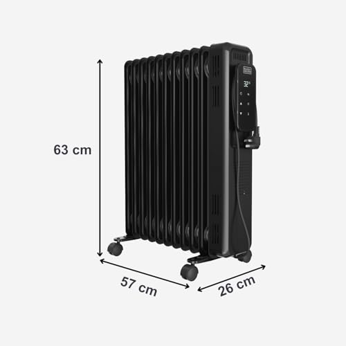 Black+Decker BXRA2501E – Radiatore A Olio Elettronico 2500W | 11 Elementi | 3 Intensità Di Calore | Display Digitale | Termostato E Timer 24H | Ultra Silenzioso - 8