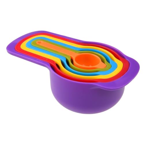 PARENCE.- Lot de 6 Tasses et Cuillères Doseuses Colorées – Mesures Précises de 7