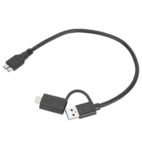 Cabo de dados, cabo de 12,6 polegadas, USB3.0 2 em 1 para impressoras, hubs de discos rígidos de com