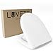 Produktbild LUVETT® WC-Sitz D100 D-Form Weiß mit Absenkautomatik SoftClose, EasyClean (abnehmbar), Duroplast, einfache Befestigung von oben oder unten, Made in EU