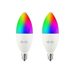 B11 LED Smart, WiFiLight Candelabra Bulb Compatible with Alexa Google Home, RGBCW Color Changing, Cool Warm White Dimmable, No Hub Required, 40WEquivalent, RGB2700K-6500K, 2 Count (Pack of 1)