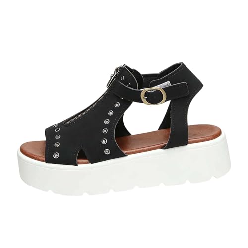Chaussures femme sandales plates d'été confortables avec semelle plateforme et design ajouré chic