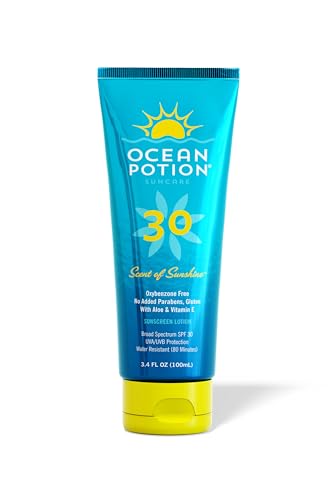 Ocean Potion SPF 30 Sunscreen Body Lotion Broad Spectrum UVA/UVB Protection with Aloe and Vitamin E Water-Resistant Non-Greasy Travel Size Sunscreen 3.4 oz