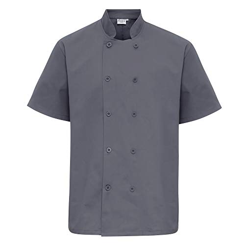 Premier Unisex Short Sleeved Chefs Jacket/Workwear (L) (Steel Grey)
