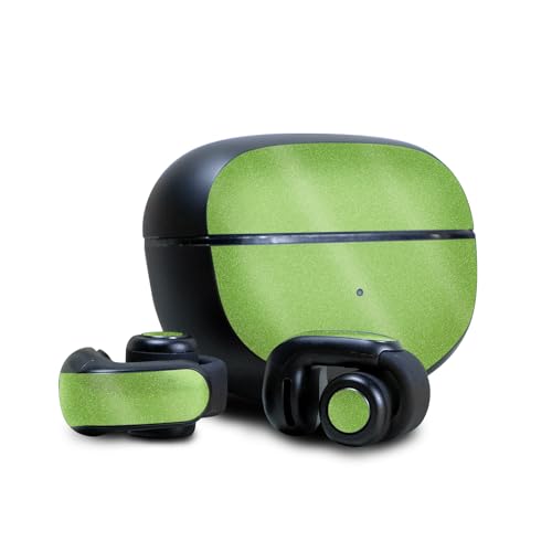 Image of Glossy Glitter Skin Compatible with Bose Ultra Open Earbuds - Solid Lime Green - Premium 3M Vinyl Protective Wrap Decal Cover - Easy to Apply | Crafted in The USA by MightySkins