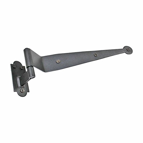 Renovators Supply Manufacturing Offset Lift Off Pintle Strap Hinge 11 3/4 In. Black Wrought Iron 2.5 In. Offset Pintle Strap Gate And Door Hinges With Hardware #TOP7