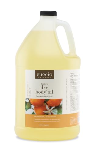 Cuccio Naturale Dry Body Oil – Tangerina & Argan Scent, 1 Gallon (128 oz) Refill – Lightweight Non-Greasy Hydrating Body Oil for Smooth Skin – Professional & Home Use – Paraben-Free, Cruelty-Free