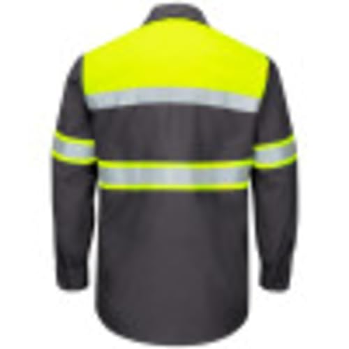 Image of Red Kap Men's Hi-vis Ls Colorblock Ripstop Work Shirt-Type O, Class 1