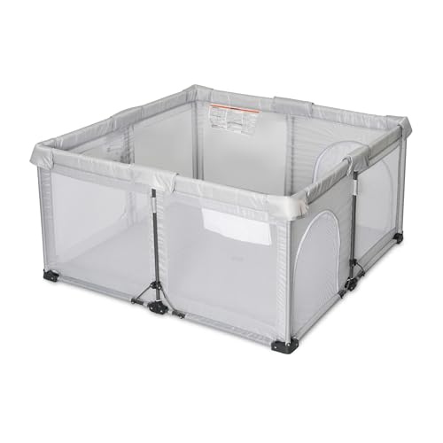 Foldable Baby Playpen with Mat 50X50 inch, Indoor & Outdoor Kids Safety Play Pen Area, Portable Travel Play Yard, Collapsible Play Yard with 50 PCS Ocean Balls & 2 Handles + Suitable Size Mat