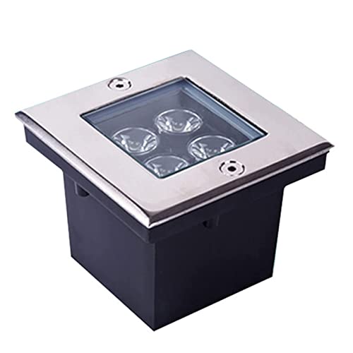 Faretti da Incasso A Pavimento Quadrato 4W Faretto Calpestabile LED Vetro Temperato Elevata Capacità di Carico IP67 Impermeabile For Esterno, Giardino, Terrazzo, Strada(Bianco caldo,110-220V)