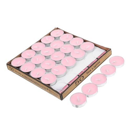 Cabilock 50pezzi Candele Rotonde Profumo Mini Per Uso Cerimonie Nuziali e Feste Nozze Candele Da Tè Piccole Per Decorazioni e Illuminazione