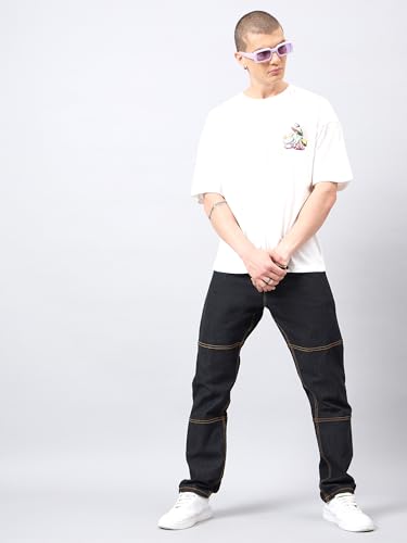 Image of STUDIO NEXX Men's Loose Fit Jeans | Stretchable | Jeans for Men | Contrast Stitch Jeans | Panelled Stitch
