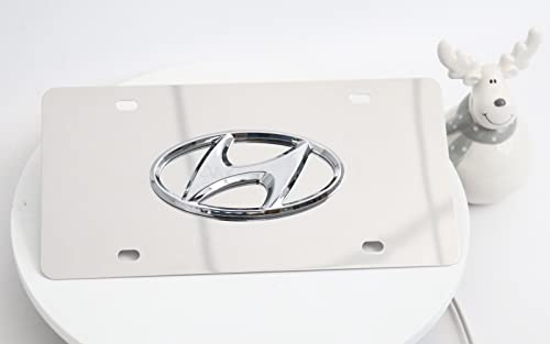 Sonnemond Compatible With 3D Silver Stainless Steel License Plate Frame For Hyundai (Bl-001) #TOP1