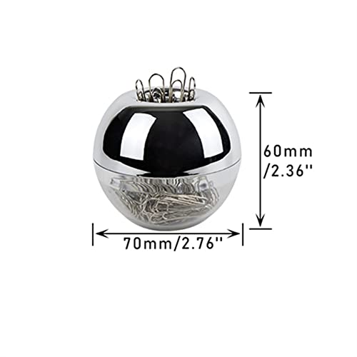Round Magnetic Paper Clip Holder Set, 3Pcs Paper Clip Dispenser With 300Pcs Paperclips Kit, Black, Silver, Mint Green, Cute Desk Organizer Accessories #TOP5