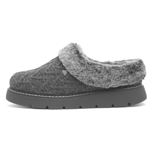Image of Skechers Bobs Keepsakes Womens Charcoal Slipper - Size 5 - Grey