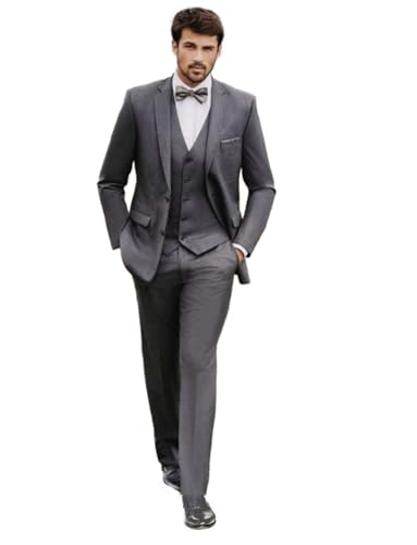 Tuxedo homme 3 pièces haut de gamme veste deux boutons et gilet de cérémonie pour dîner de gala