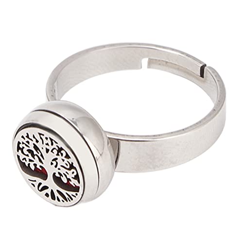 Anillos Difusores de Aceite Esencial de Acero de Moda para Mujeres Anillos de Acero Inoxidable para Niñas Joyas Estéticas Portátiles Difusores de Aromaterapia Regalo, Anillo (R36-3)