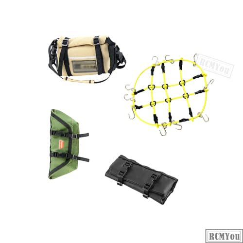Image of RC Upgrade Parts for 1 /18 TRX4M 1 /24 SCX24,Crawler Car Decoration Simulation Decoration Luggage Net /Simulation Decorative Package,Luggage,Sleeping Bag(Pitch Green,Desert Yellow,Black)