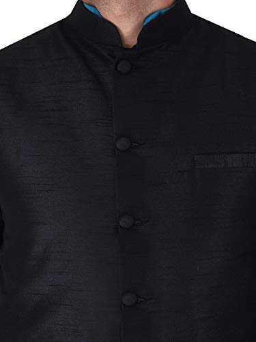 Image of Sadree Silk Men's Kurta Pajama Waistcoat or Nehru Jacket Set