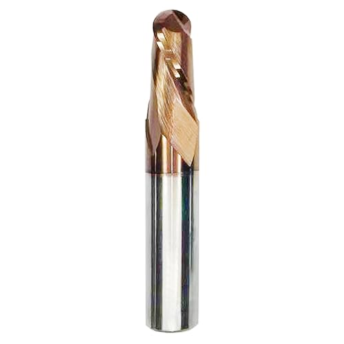 Image of Ball Nose Carbide End Mill, 2 Flute, HRC50, TiSiN Coated, CNC Router Bits for Hardened Steel, Stainless Steel, Alloy Steel, Aluminum, Metal - (1 /8 inch 1 /4 inch 3 /8 inch 1 /2 inch) Diameter (1 /2 inch Diameter)