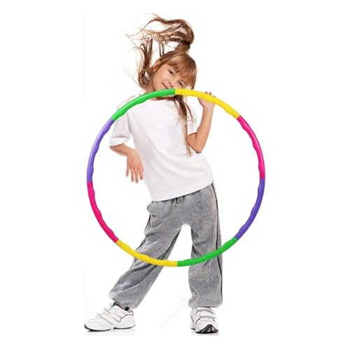 Amerteer Kids Hula Hoop - Exercise Hoops Snap Together Detachable Adjustable Weight Kids Colorful Hoops Ring Hoola Rings Suitable for Girls Boys Fitness and Pet Training
