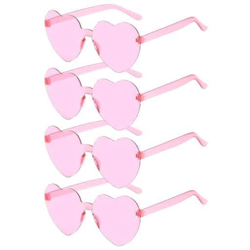 Sprinlot 4 Pares Rosa Gafas de Sol Corazón, Divertidas Gafas de Boda, Cumpleaños, Fiesta de Carnaval y Cosplay | Ya disponible en tu tienda friki favorita! En mundofriki.es!