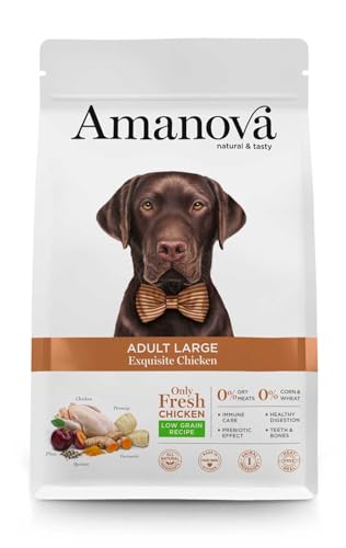 Crocchette per cani adulti taglia grande - Amanova - 100% Pollo Fresco - 12kg